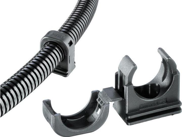 Actual product image PMA Cable conduit fastening clip, polyamide, black, M6 (Cable conduit, 4.55 cm)