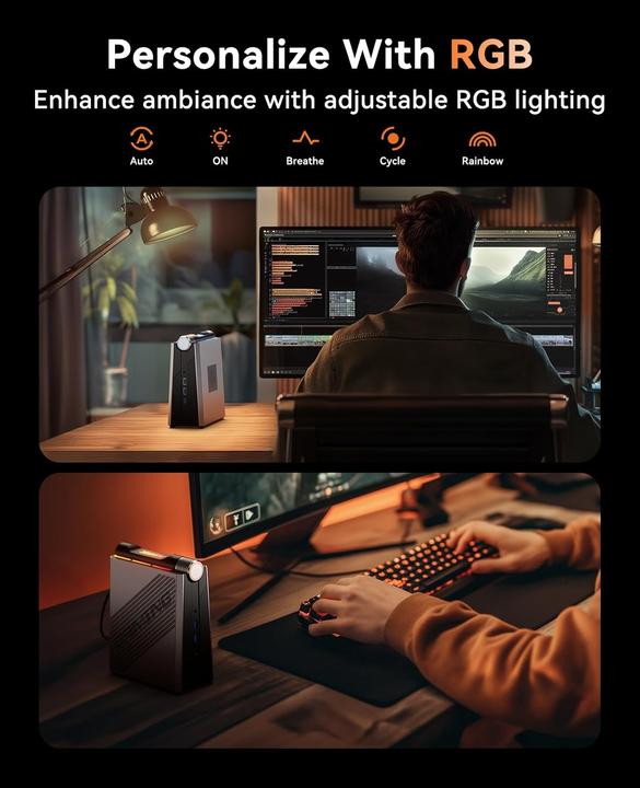 Image du produit AceMagic Mini PC Gaming mit AMD Ryzen (1000 Go, 32 Go, AMD Ryzen 7 8845HS)