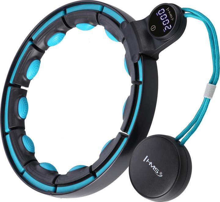 HMS Hhm17 Hula Hoop Noir/Turquoise Avec Aimants Et Poids + Compteur (100 cm, 500 g)