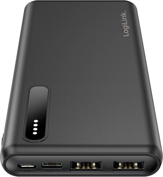 Image du produit LogiLink Powerbank PA0311 noir, 8000 mAh, 2x USB-A, câble 2 en 1 (8000 mAh, 12 W, 29.60 Wh)