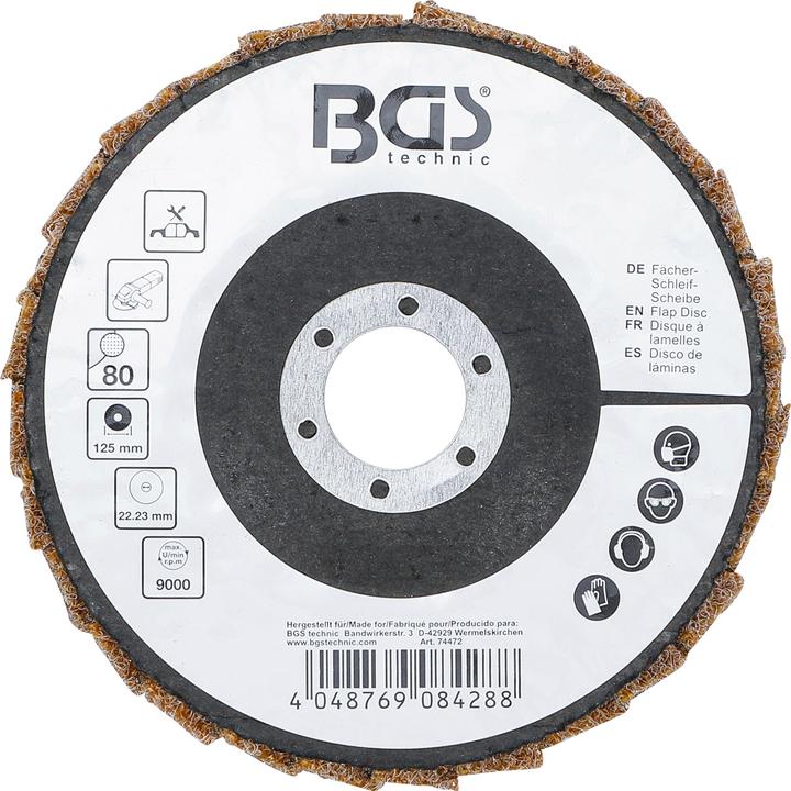 Produktbild BGS Fächer-Schleif-Scheibe | Vlies | Ø 125 mm | Körnung 80 (K 80)