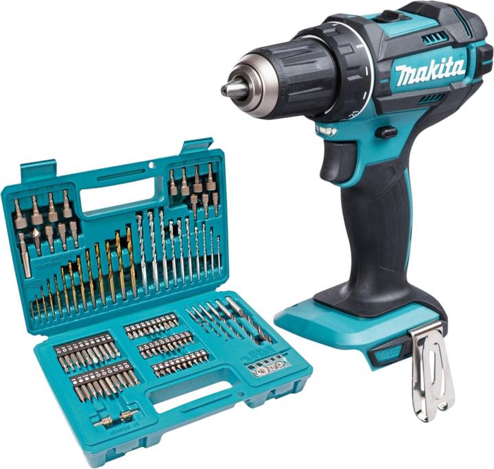 Makita DDF 482 Z Akku Bohrschrauber 18 V 62 Nm + 102 tlg. Bit Bohrer Set - ohne Akku, ohne