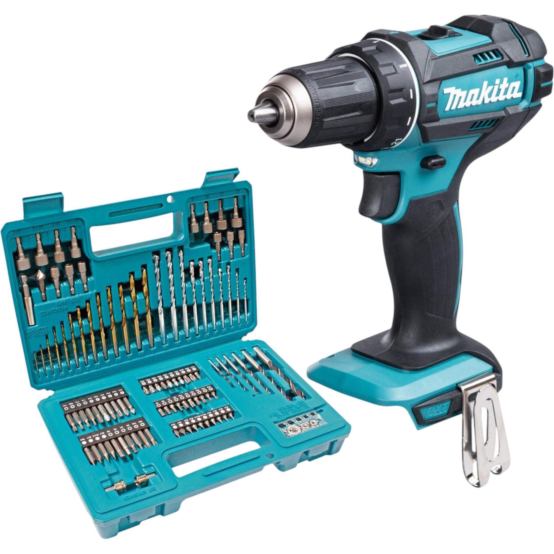 Makita, Trapano + Avvitatore a batteria, DDF 482 Z Akku Bohrschrauber 18 V 62 Nm + 102 tlg. Bit Bohrer Set - ohne Akku, ohne