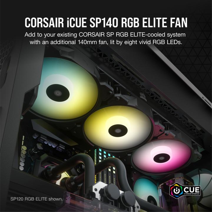 Actual product image Corsair SP140 RGB Elite (140 mm, 1 x)