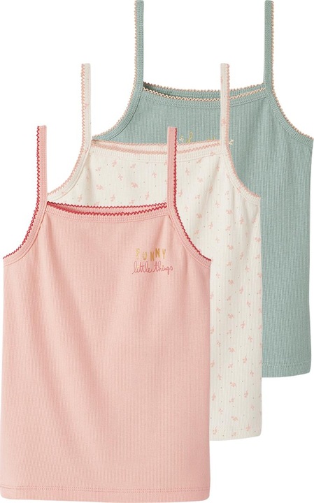 Immagine prodotto Vertbaudet Confezione da 3 top con spalline per bambina, a costine Oeko-Tex (128)