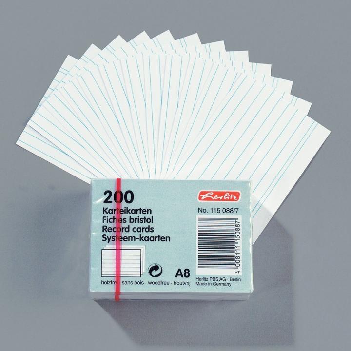 Produktbild Herlitz 1150887 Karteikarte (e) (A8, 120 g/m², 200 x)