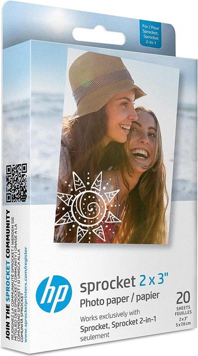 Productafbeelding HP Sprocket fotopapier Zink (290 g/m², Foto (5x7,6cm), 20 Pcs.)