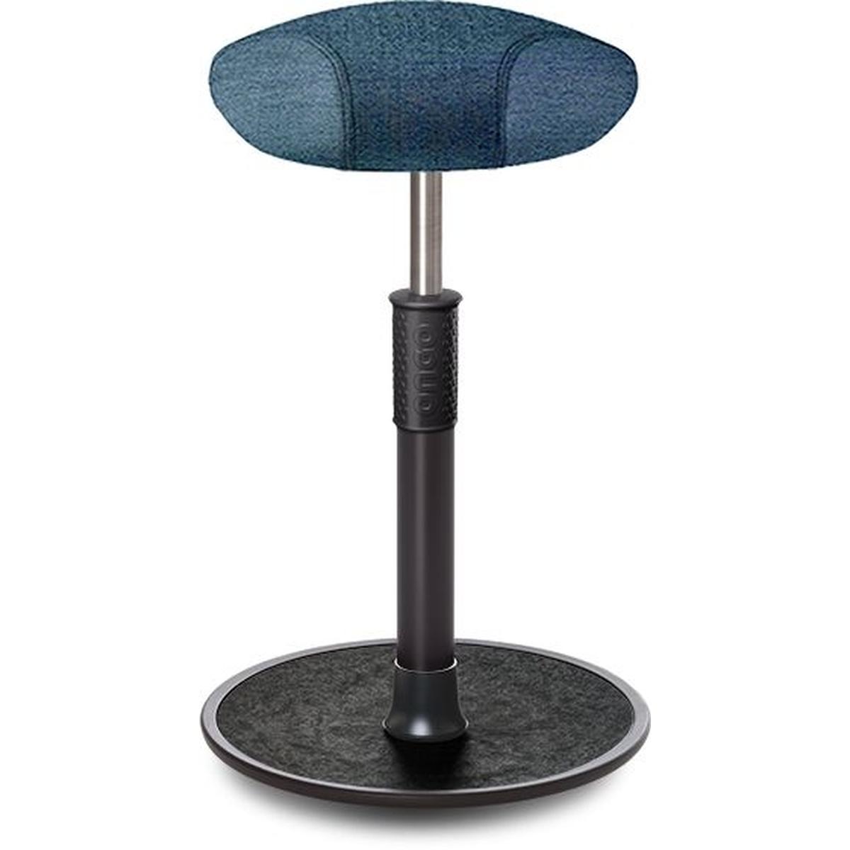 Ongo, Bürostuhl, Sitz- Stehhocker Free Tall Triangel Camira Rivet Ozeanblau schwarz /schwarz