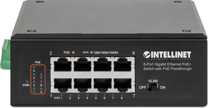 Produktbild Intellinet 8-Port PoE+ Gigabit Switch mit PoE-Passthrough (8 Ports)