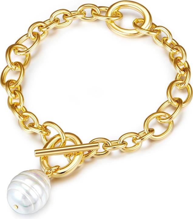 Produktbild Lulu & Jane Damen Metall-Legierung Muschelkernperle gelbgold 18,0 cm - 29535 (18 cm, Metall-Legierung)