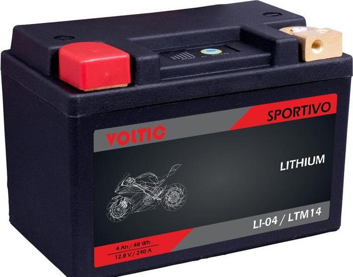 Produktbild Voltic Sportivo LI-04, YTX12-BS Lithium 4Ah Motorradbatterie LTM14 (12 V, 4 Ah, 240 A)