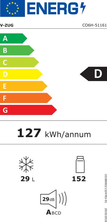 Energie-Label V-ZUG Cooler V600 127GC (181 l)