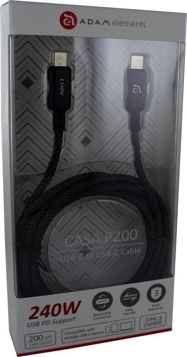 Adam Elements Adam Cotton 240W USB-C charging cable 2m black