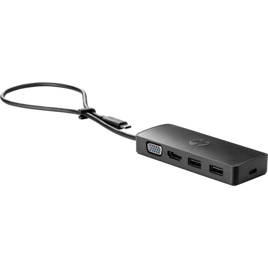 HP Travel Hub G2 Port (USB-C, 1 Port), Dockingstation + USB Hub, Schwarz