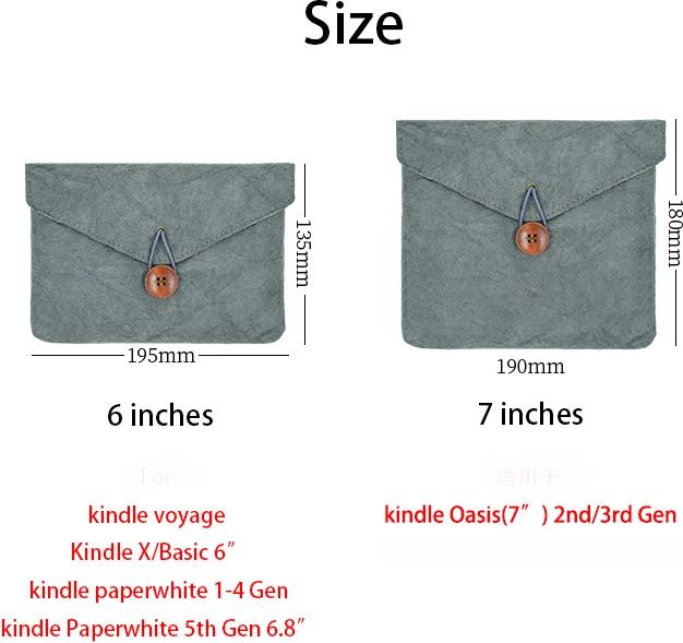 Actual product image Only-Bags.Store Vintage envelope style sleeve bag cover, paper e-book bag case, 6 inch, grey