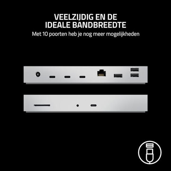 Actual product image Razer Thunderbolt 4 Dock Mercury Edition (Thunderbolt, 9 ports)