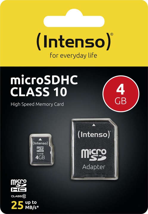 Produktbild Intenso microSD Class 10 (4 GB, microSDHC, U1)