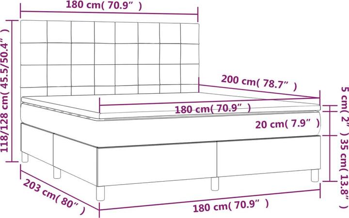 Produktbild vidaXL Boxspringbett (180 x 200 cm)