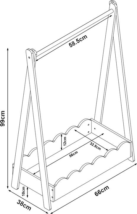 Produktbild En.Casa Kindergarderobe Vestnes 99x66x38 cm Cotton Candy