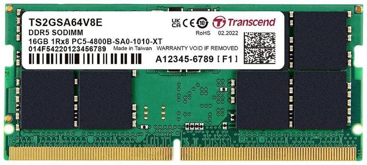 Produktbild Transcend SO DDR5 PC 4800 CL40 TSModul, TS2GSA64V8E (2 x 8GB, 4800 MHz, DDR5-RAM, SO-DIMM)