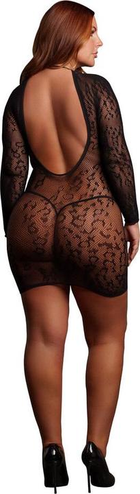 Produktbild Le Désir Roxy - Sexy Leopard Mesh Cheeky Dress - Queen Size - Black (3XL, 4XL, 5XL, XXL)