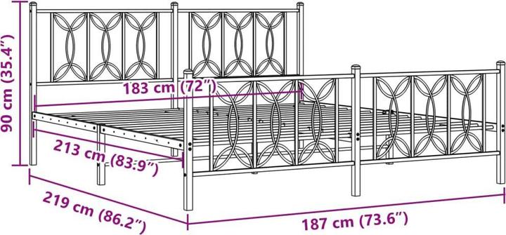 Image du produit vidaXL Bettgestell (183 x 213 cm)
