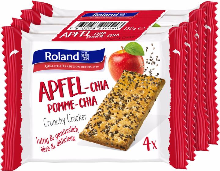 Produktbild Roland Snack Crunchy Cracker Apfel-Chia Multipack 130 g (130 g, 1 Stk.)