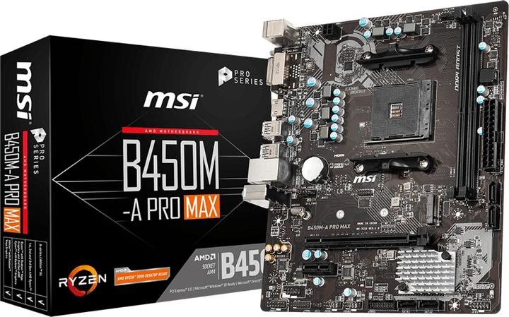 MSI B450M-A Pro Max (AM4, AMD B450, mATX)