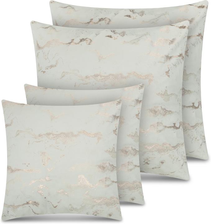 Produktbild Aspero 4 Kissenbezüge mit Marmordesign 2x 45x45 cm, 2x 60x60 cm Carrara - 9865 (45x45 cm)