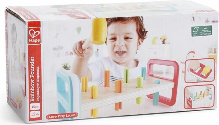 Actual product image Hape Rainbow knocking bench