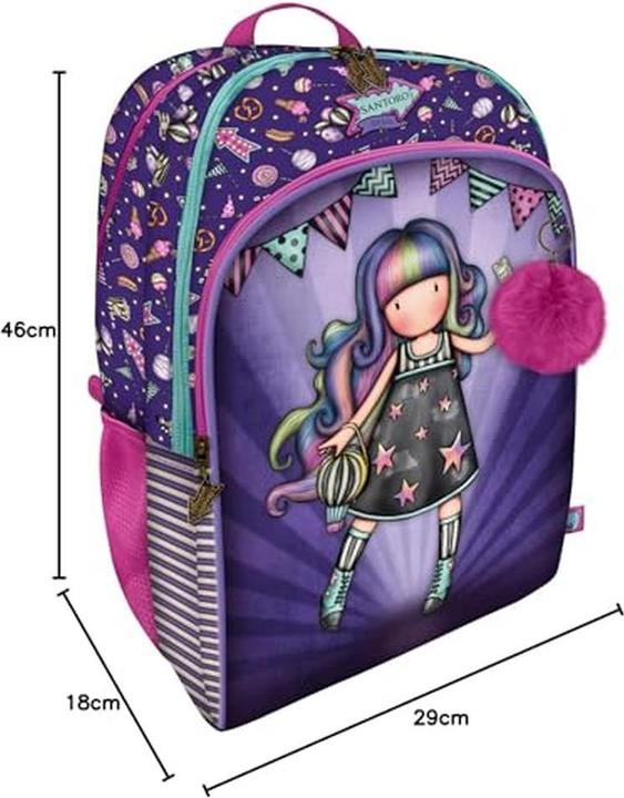 Image du produit Santoro Sac à dos scolaire Gorjuss Up and away Violet 34.5 x 43.5 x 22 cm