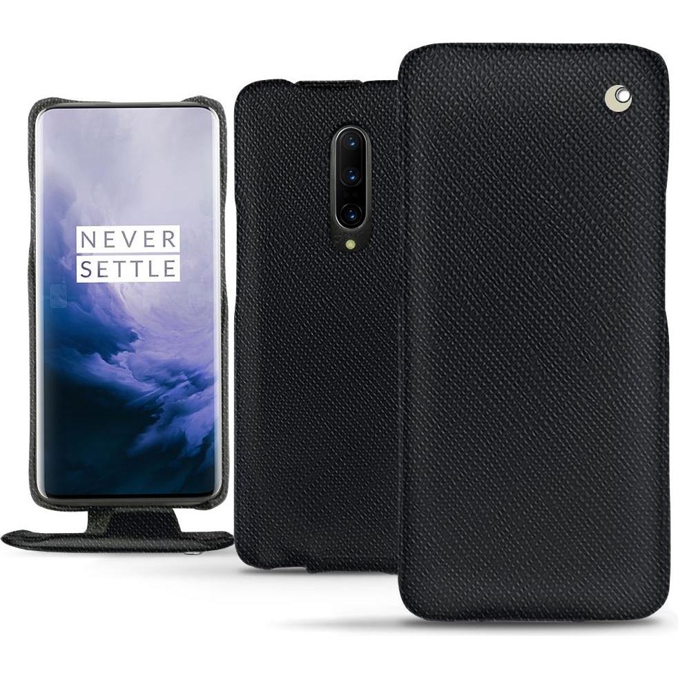 Noreve Lederschutzhülle vertikal (OnePlus 7 Pro), Smartphone Hülle, Schwarz