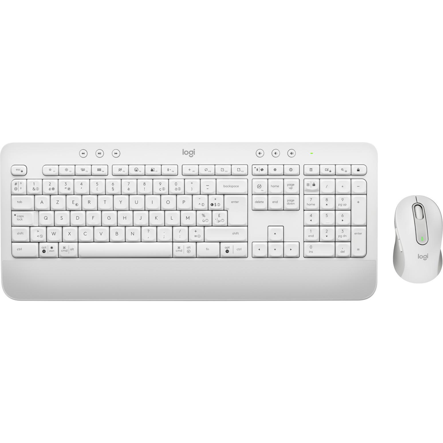 Logitech MK650 PER LE AZIENDE (Belga, Senza fili), Tastiera, Bianco