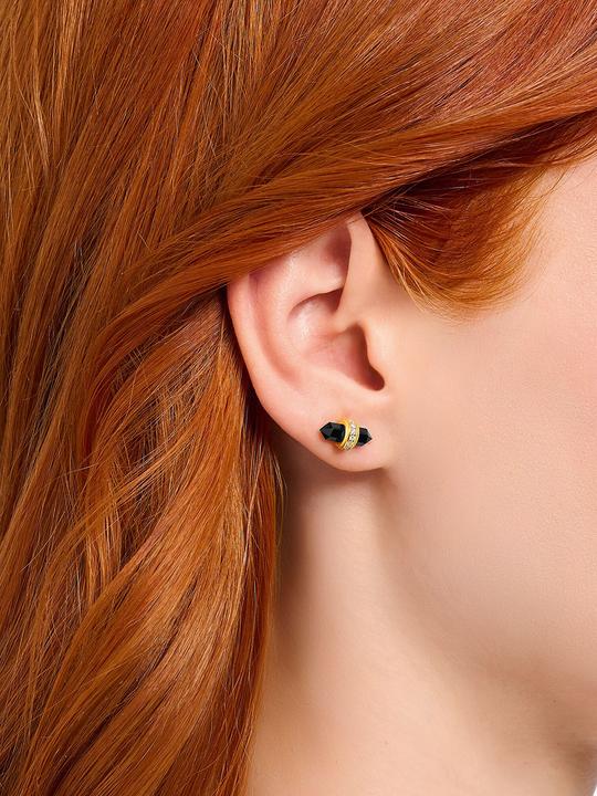 Immagine prodotto Thomas Sabo Orecchini con cristallo di onice nero in argento (Doratura in oro giallo 750, Argento 925)