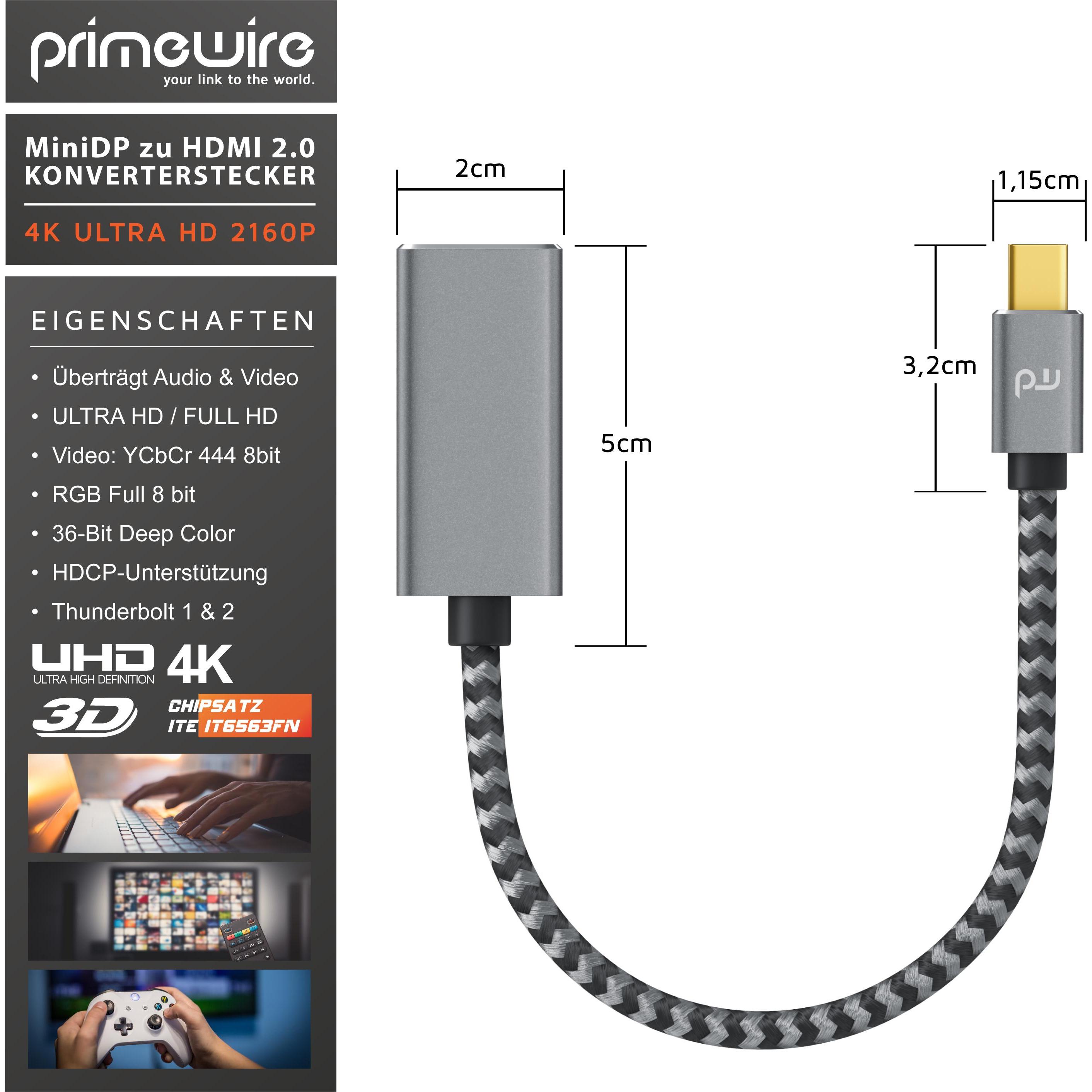 Thumbnail - Primewire Mini DisplayPort – HDMI (0.15 m, HDMI, DisplayPort), Video Kabel