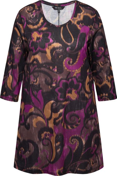 Actual product image Ulla Popken Plum Swirl Print Knit Tunic (58)