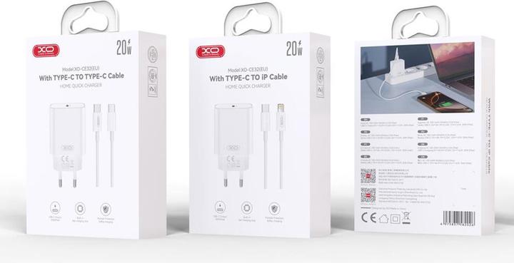 Actual product image xO wall charger CE32 PD 20W 1x USB-C white + USB-C - USB-C cable (20 W, 1 portion)