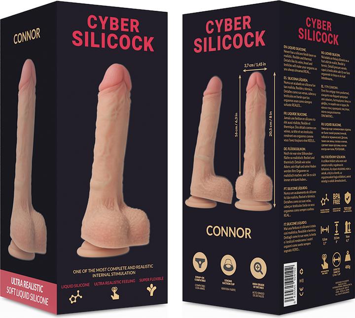 Produktbild Cyber Silicock STRAP-ON CONNOR FLÃoeSSIGE SILIKON MIT 3 RINGEN GRATIS 20.5 CM -O- 3.7 CM
