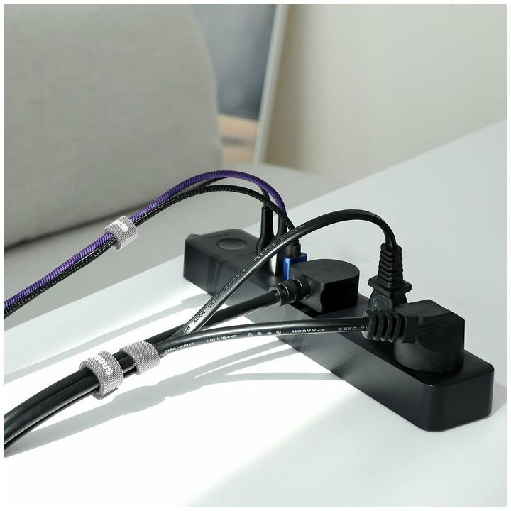 Actual product image Baseus Rainbow Circle Velcro Straps 3m Gray (Cable hole, 300 cm)