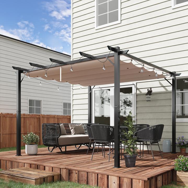 Actual product image Outsunny Pergola with sliding roof (300 cm, 300 cm)