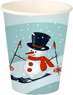Starpak 50 bicchieri monouso Pupazzo di neve 0,2 l (50 x)