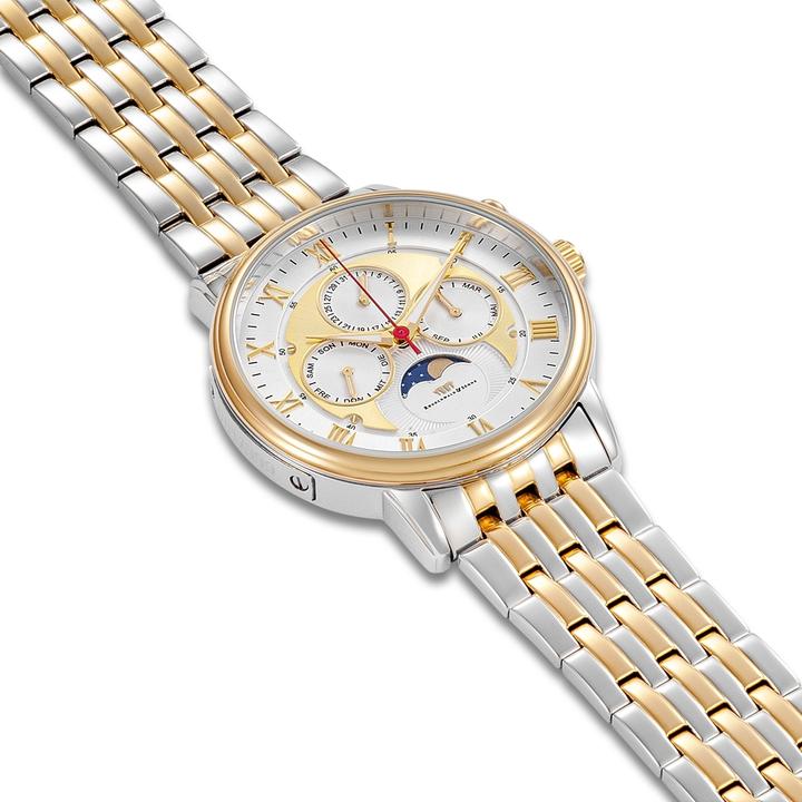 Immagine prodotto Multifunzioni Moontime II in acciaio inossidabile e oro giallo - 34100 (Orologio da polso analogico, 40 mm)