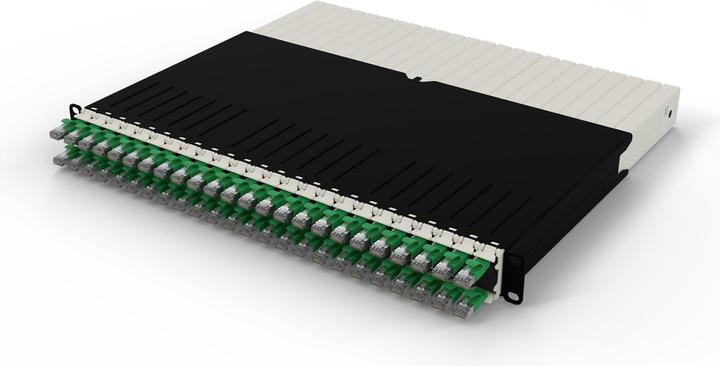 PATCHBOX één / 8RU / Cat 6A, STP, 0,8 m, groen (STP, CAT6a, 0.80 m)