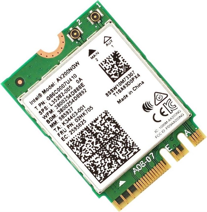 Actual product image Intel Wi-Fi 6 AX200 non vPro (M.2 A Key, M.2 E Key)