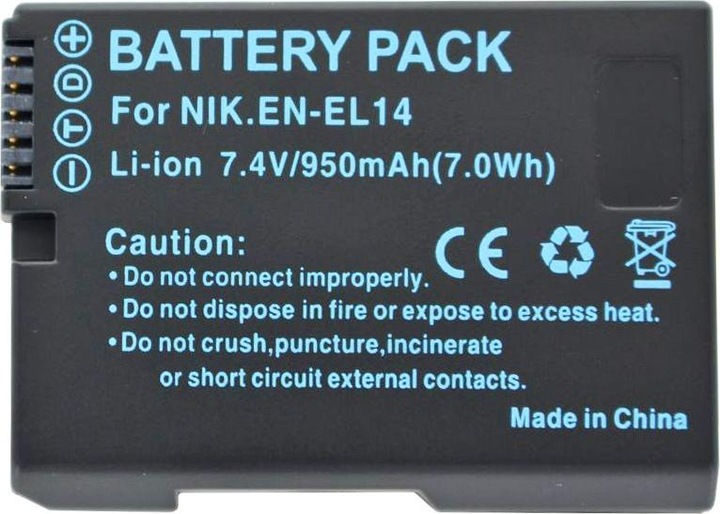 Image du produit AccuCell Accu Nikon D3300, EN-EL14A, EN-EL14, EN-EL14e (Batterie)