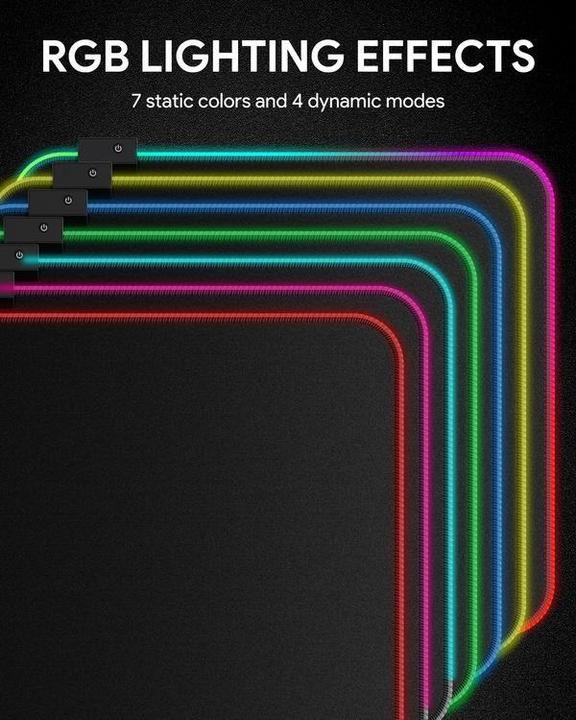 Actual product image Aukey KM-P8 RGB Gaming mouse pad 45x40cm WATERPROOF