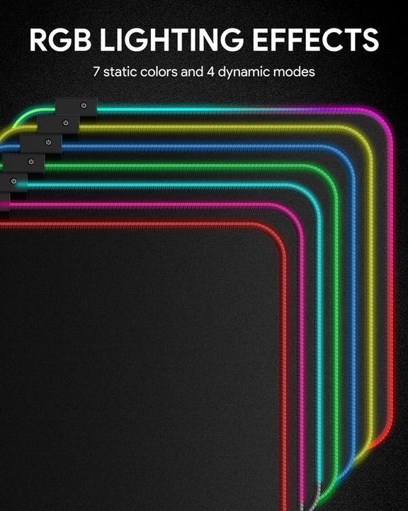 Image du produit Aukey KM-P8 Tapis de souris de jeu RGB 45x40cm WATERPROOF