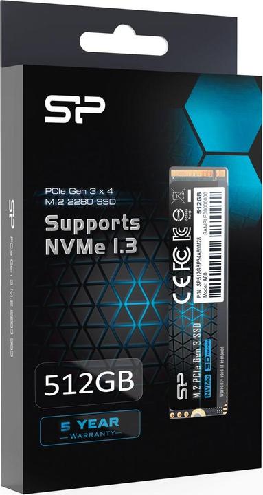 Produktbild Silicon Power A60 M.2 2280 512GB Max2200/1600 MB (512 GB, M.2 2280)