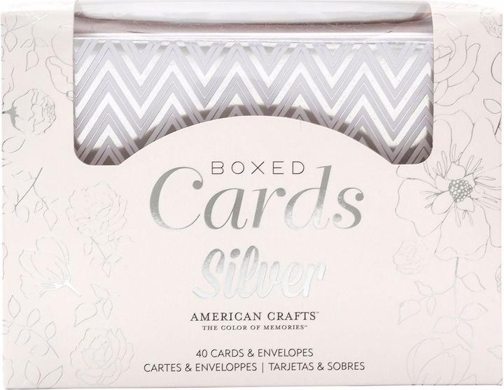 Actual product image American Crafts Motif card set Silver Foil (40 pcs.)