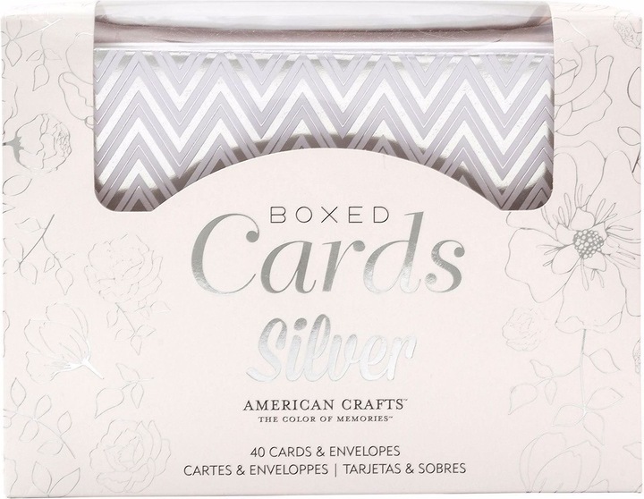 Actual product image American Crafts Motif card set Silver Foil (40 pcs.)